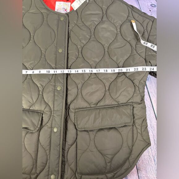 Offline by Aerie Military Green Cottagecore Casual Quilted Bomber Chore Jacket L - Picture 7 of 13